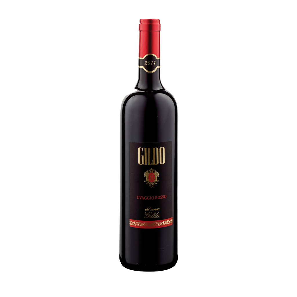 Flasche italienischer Rotwein, Uvaggio Rosso, Weinanbaugebiet Friuli Venezia Giulia, Delizia